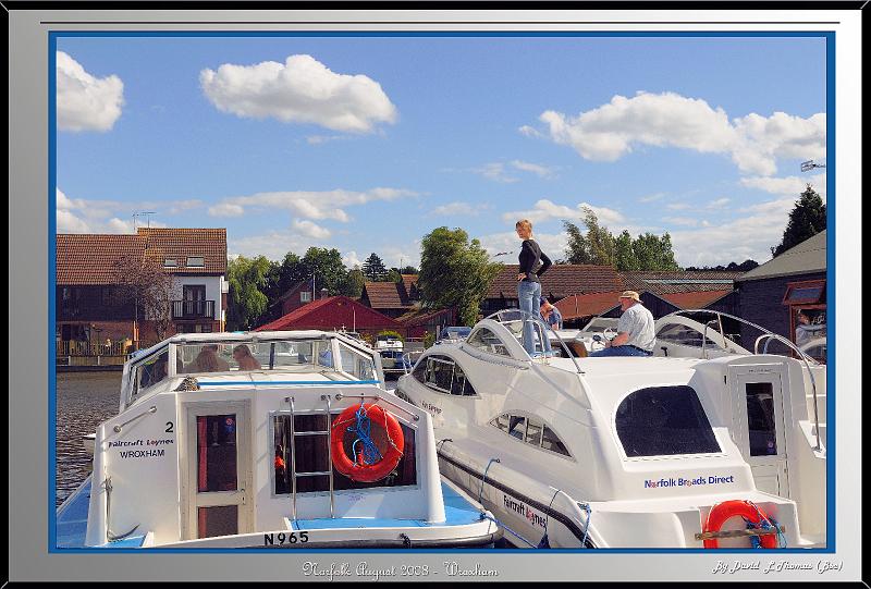 DSC_3846.jpg - Nikon D300 - Young woman standing up on a Boat Moored at Wroxham docks in Norfolk August 2008.